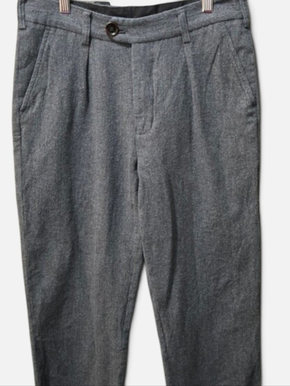 Oliver Spencer Wool Blend Pleated Trousers Gray Size 30 Made in Portugal